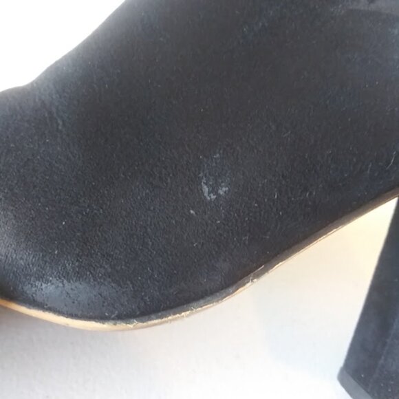 Shoe Dazzle Lucinda women's size 9.5 Black faux suede, open toe high heel shoes - Picture 5 of 16